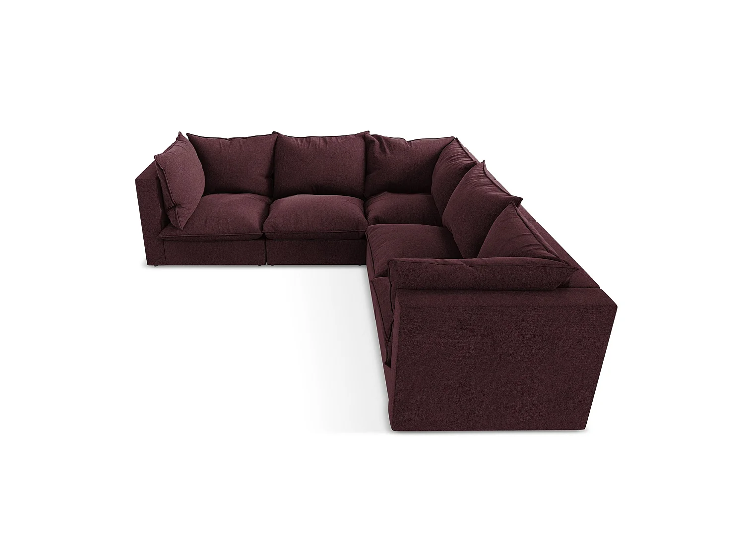 Modulares Ecksofa - - Samt - Burgund - RAVENNA