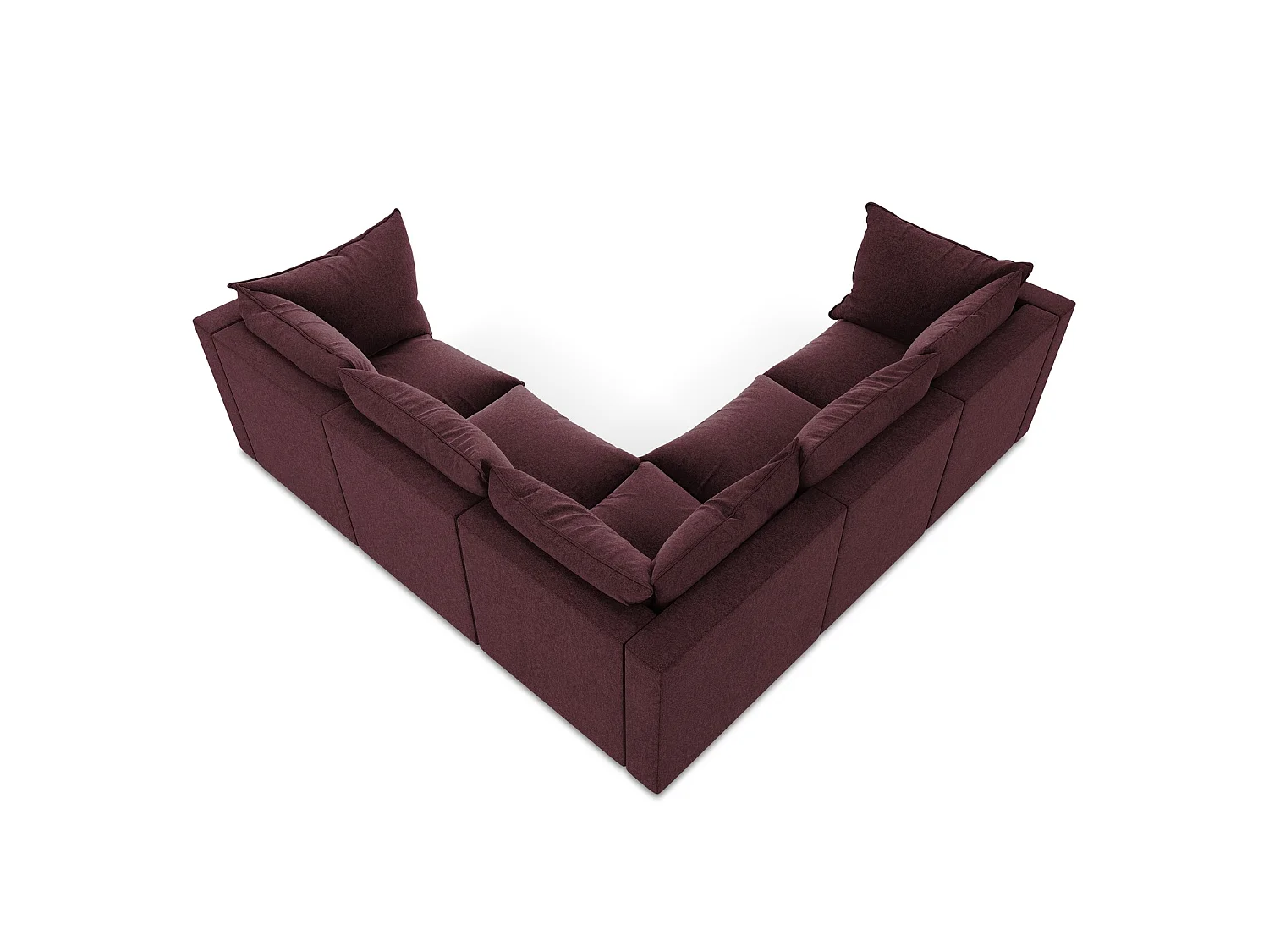 Modulares Ecksofa - - Samt - Burgund - RAVENNA