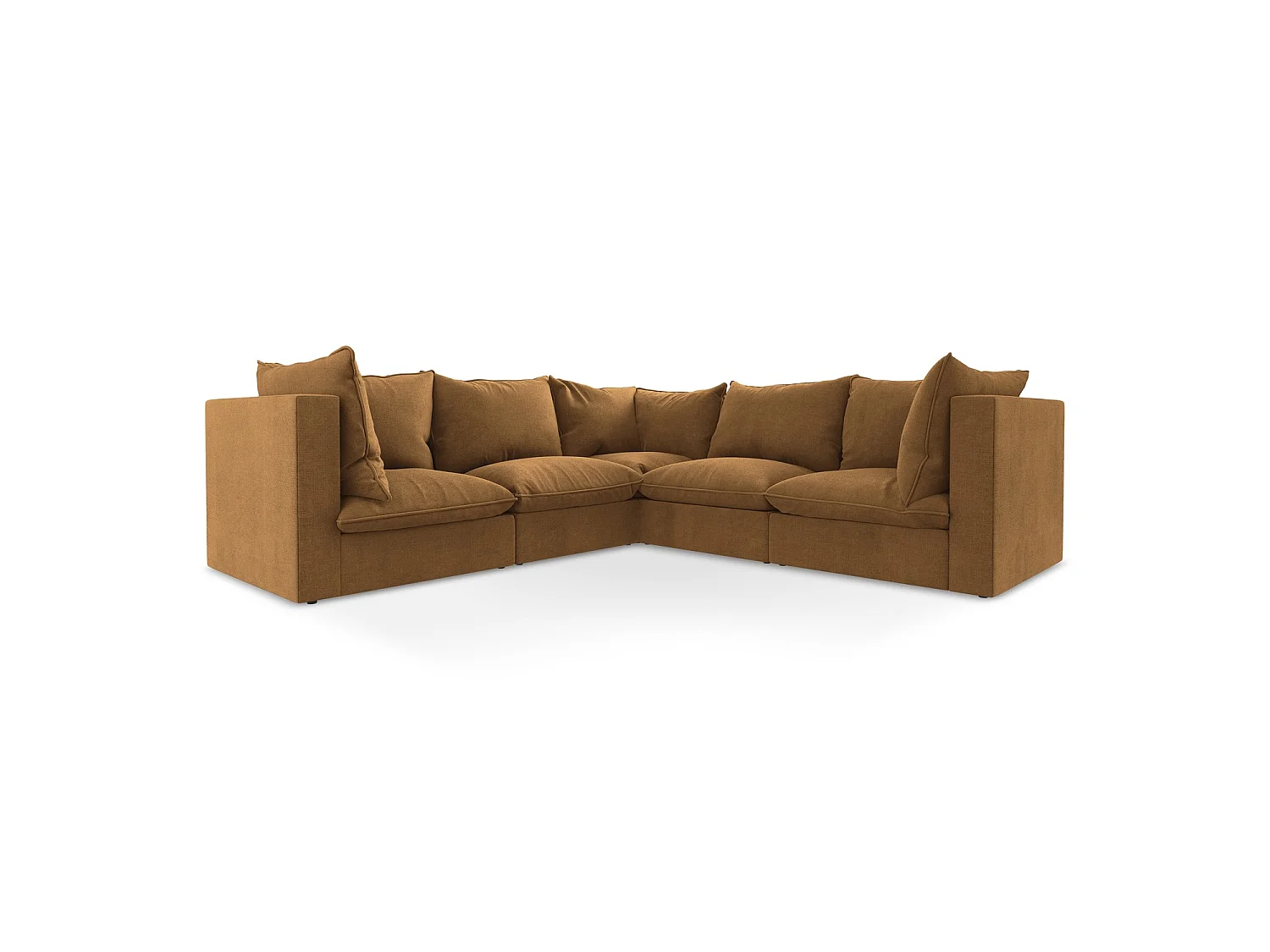 Modulares Ecksofa - - Strukturstoff - Terrakotta - RAVENNA