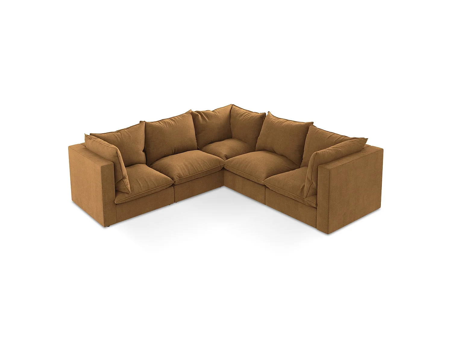 Modulares Ecksofa - - Strukturstoff - Terrakotta - RAVENNA