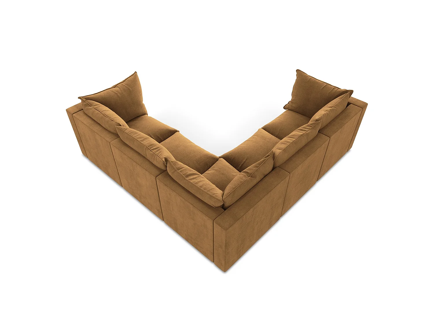 Modulares Ecksofa - - Strukturstoff - Terrakotta - RAVENNA