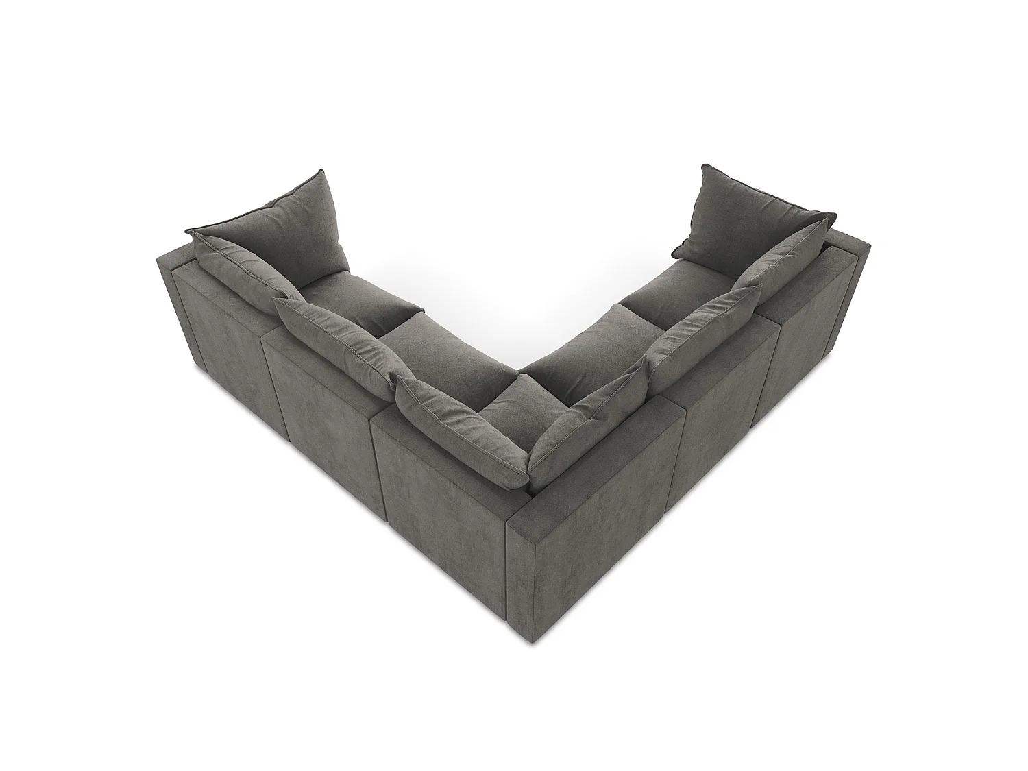 Modulares Ecksofa - - Strukturstoff - Dunkelgrau - RAVENNA