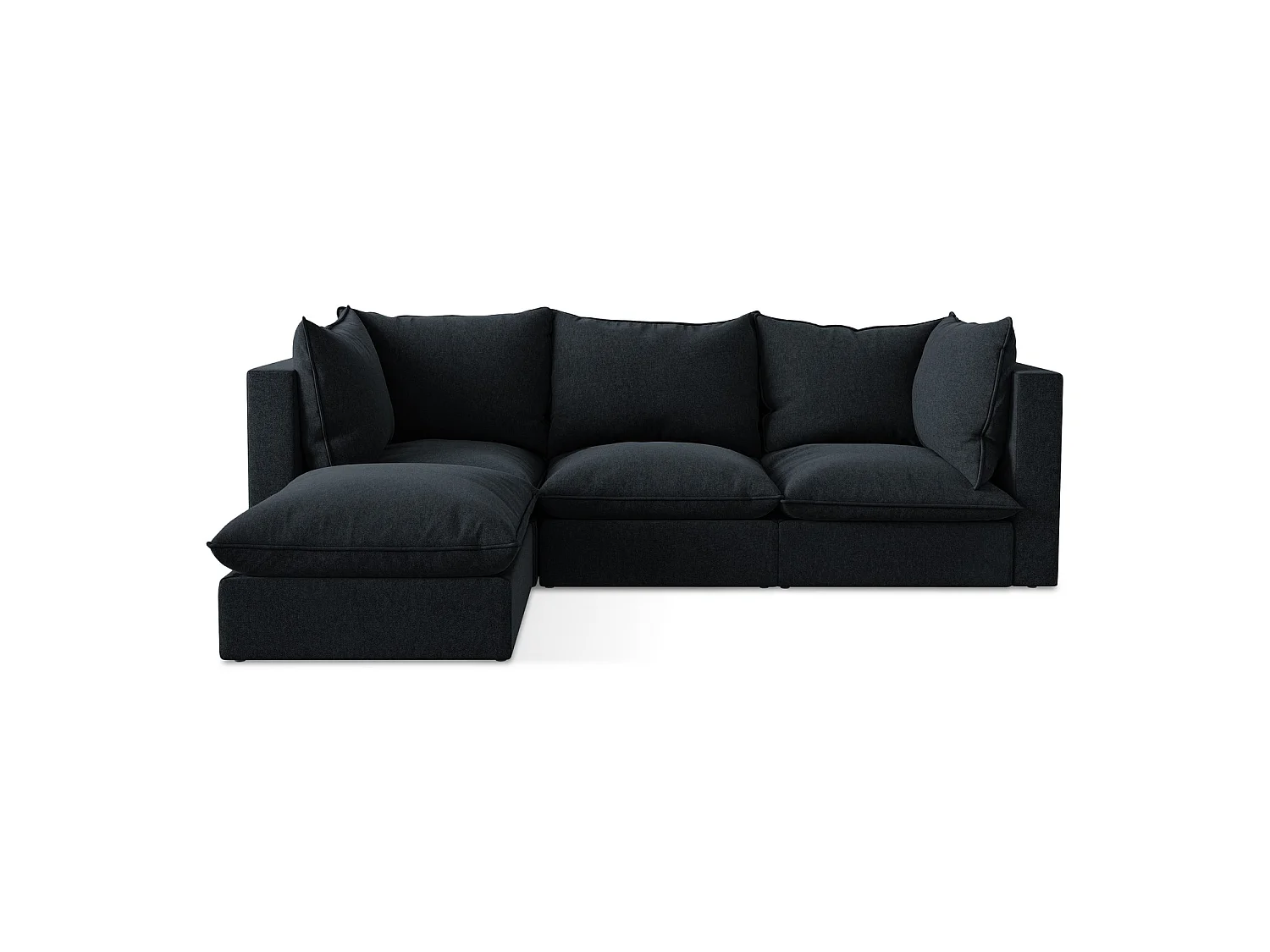 3-Sitzer Modulares Ecksofa - Ecke Links - Samt - Königsblau - RAVENNA