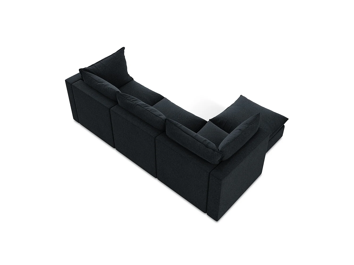 3-Sitzer Modulares Ecksofa - Ecke Links - Samt - Königsblau - RAVENNA