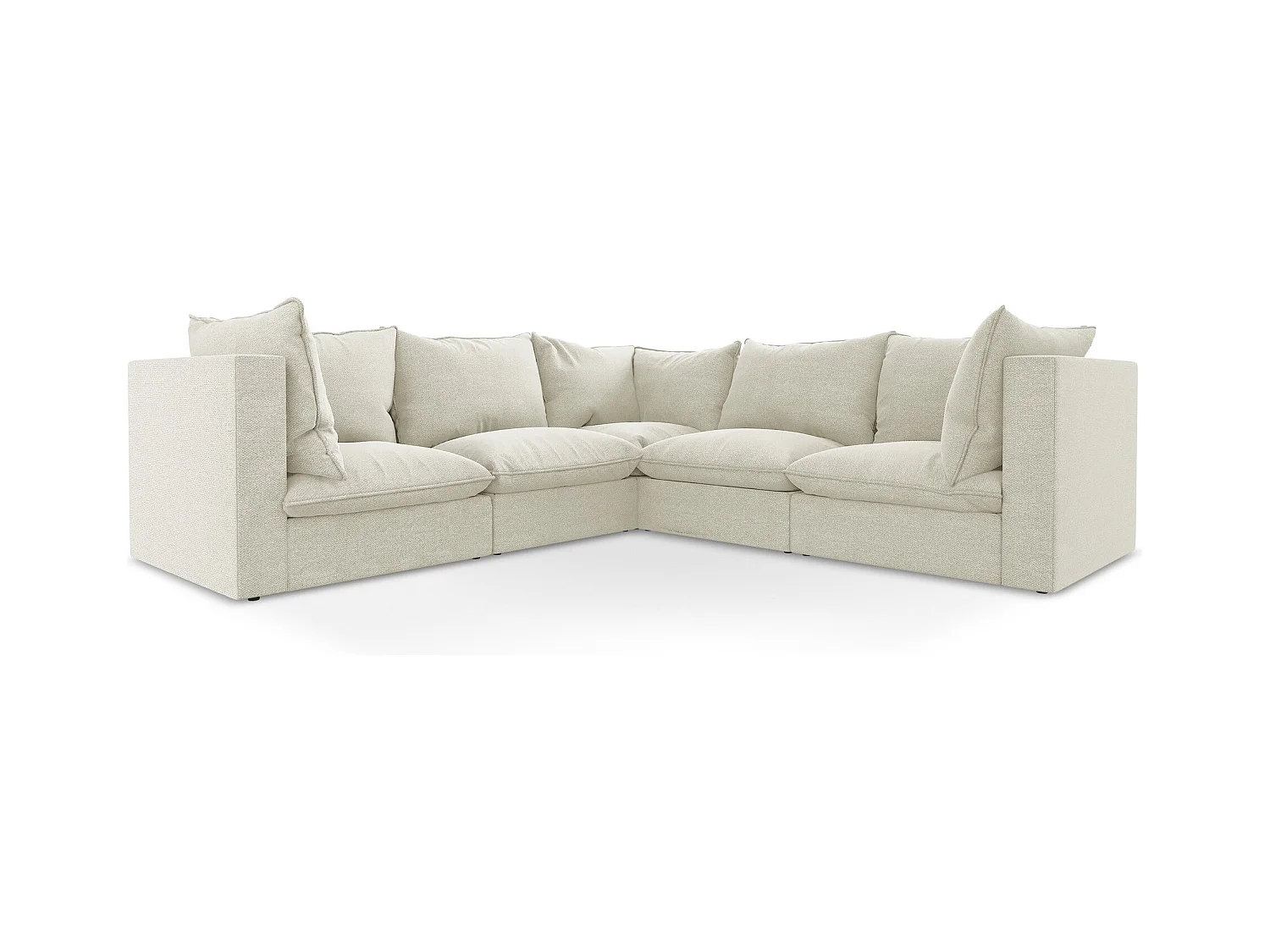 Modulares Ecksofa - - Bouclé - Sand - MANAO