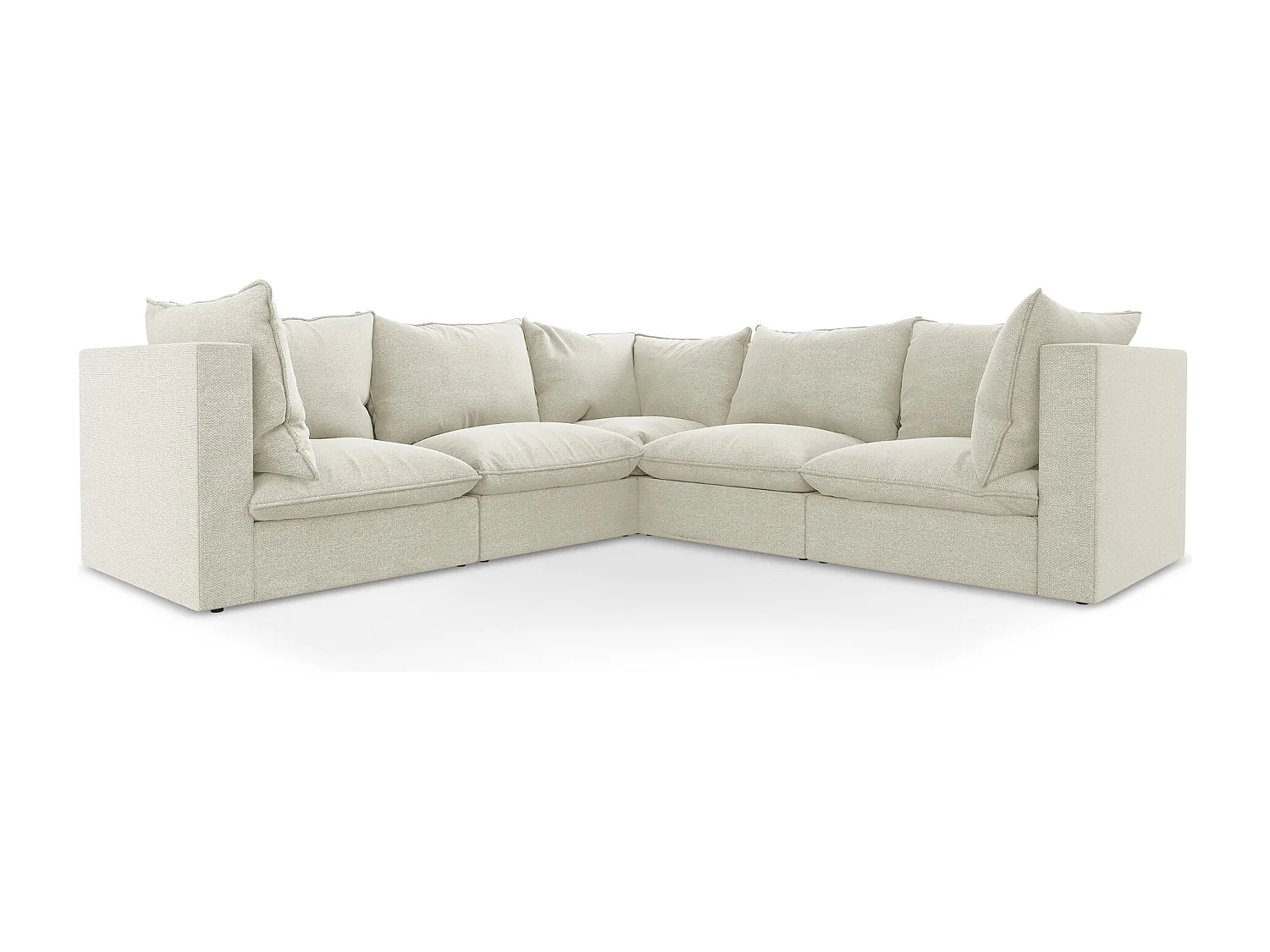 Modulares Ecksofa - - Bouclé - Sand - MANAO