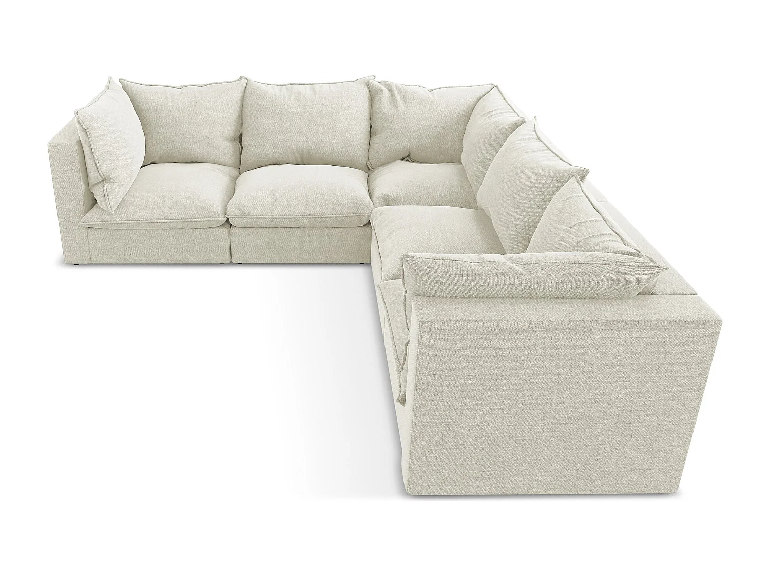 Modulares Ecksofa - - Bouclé - Sand - MANAO