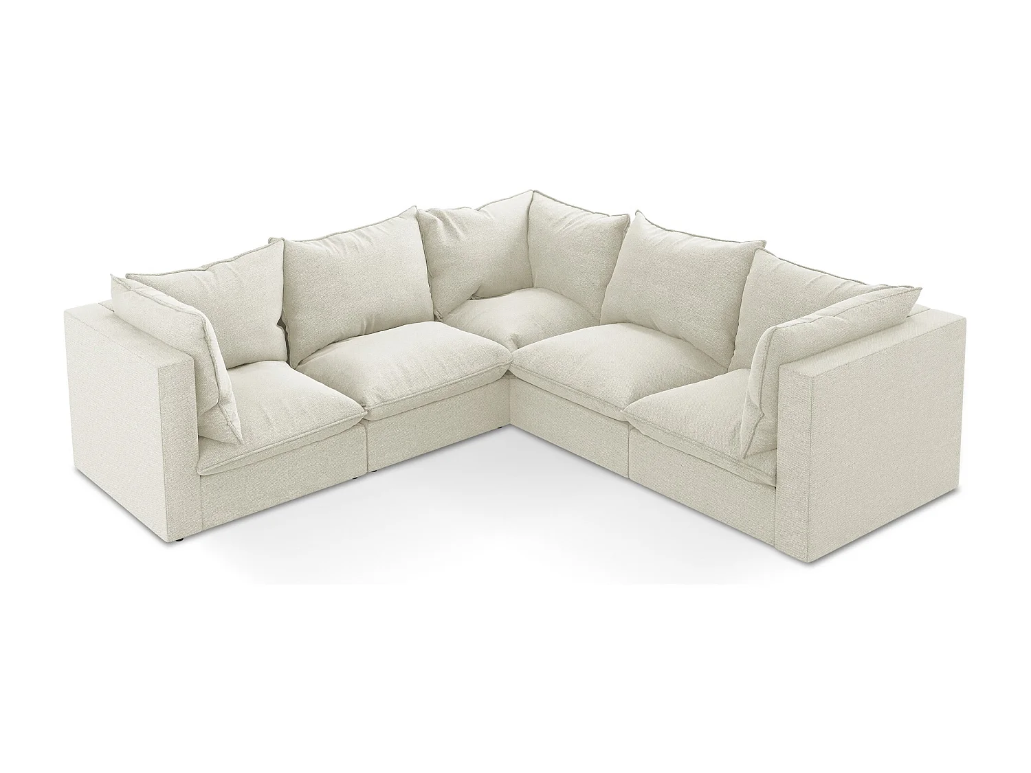 Modulares Ecksofa - - Bouclé - Sand - MANAO