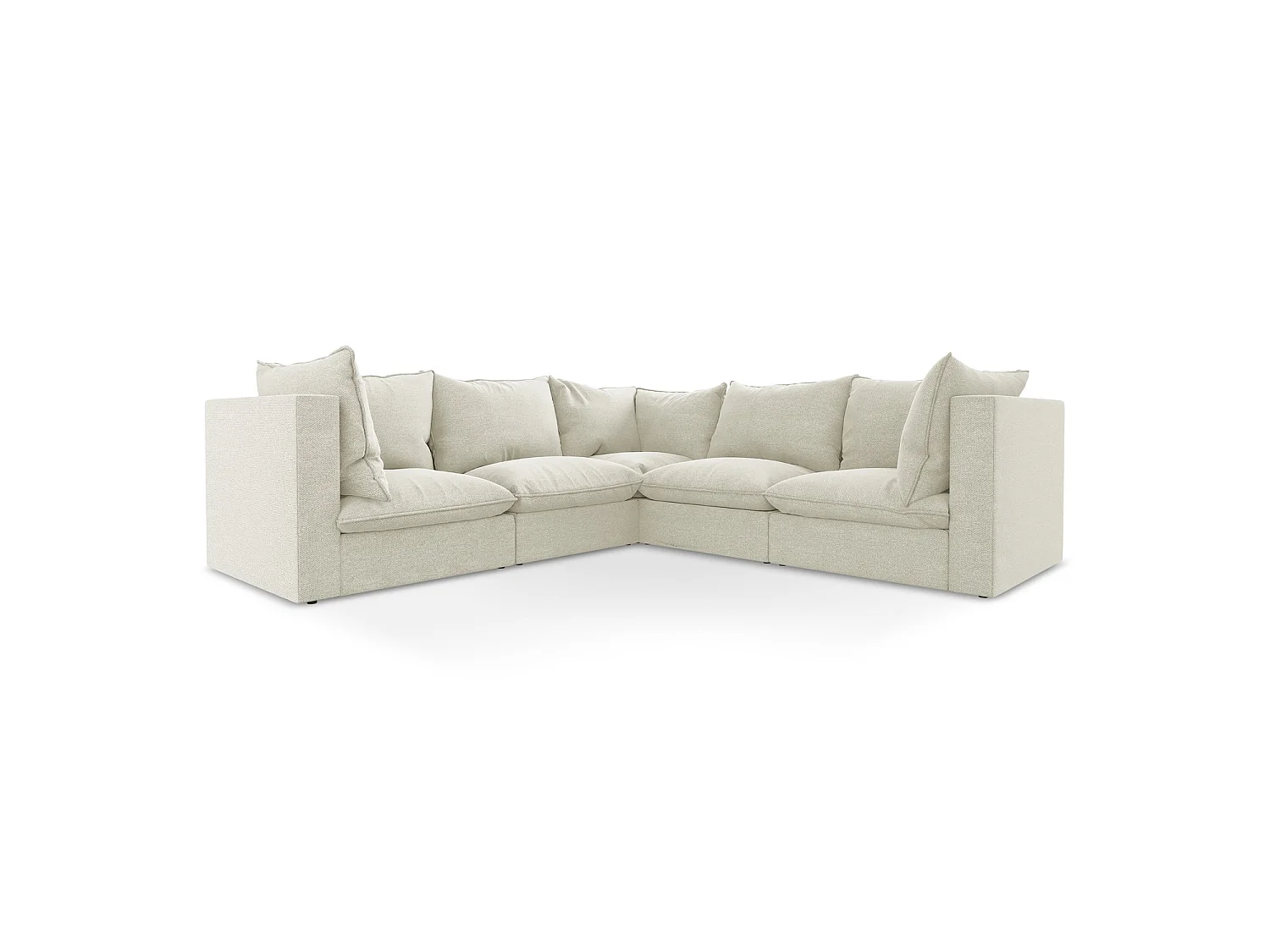 Modulaire hoekbank van zand bouclé - RAVENNA