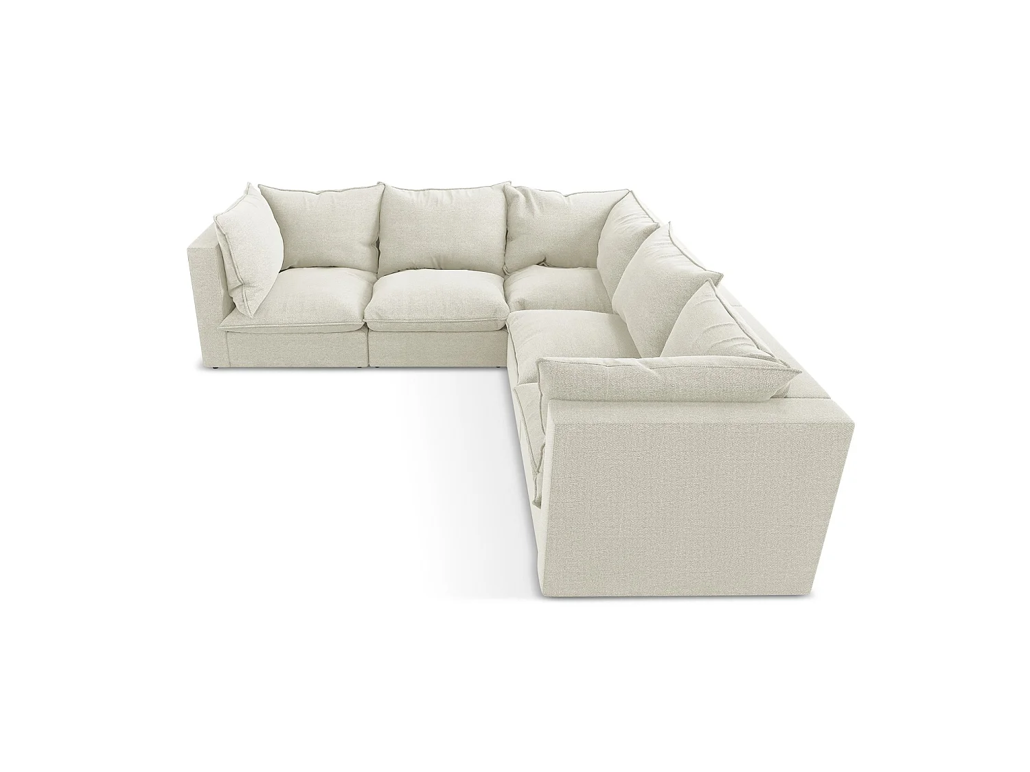 Modulaire hoekbank van zand bouclé - RAVENNA