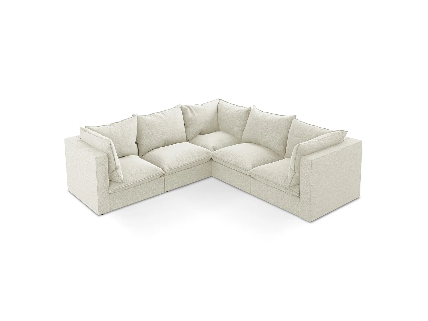 Modulaire hoekbank van zand bouclé - RAVENNA