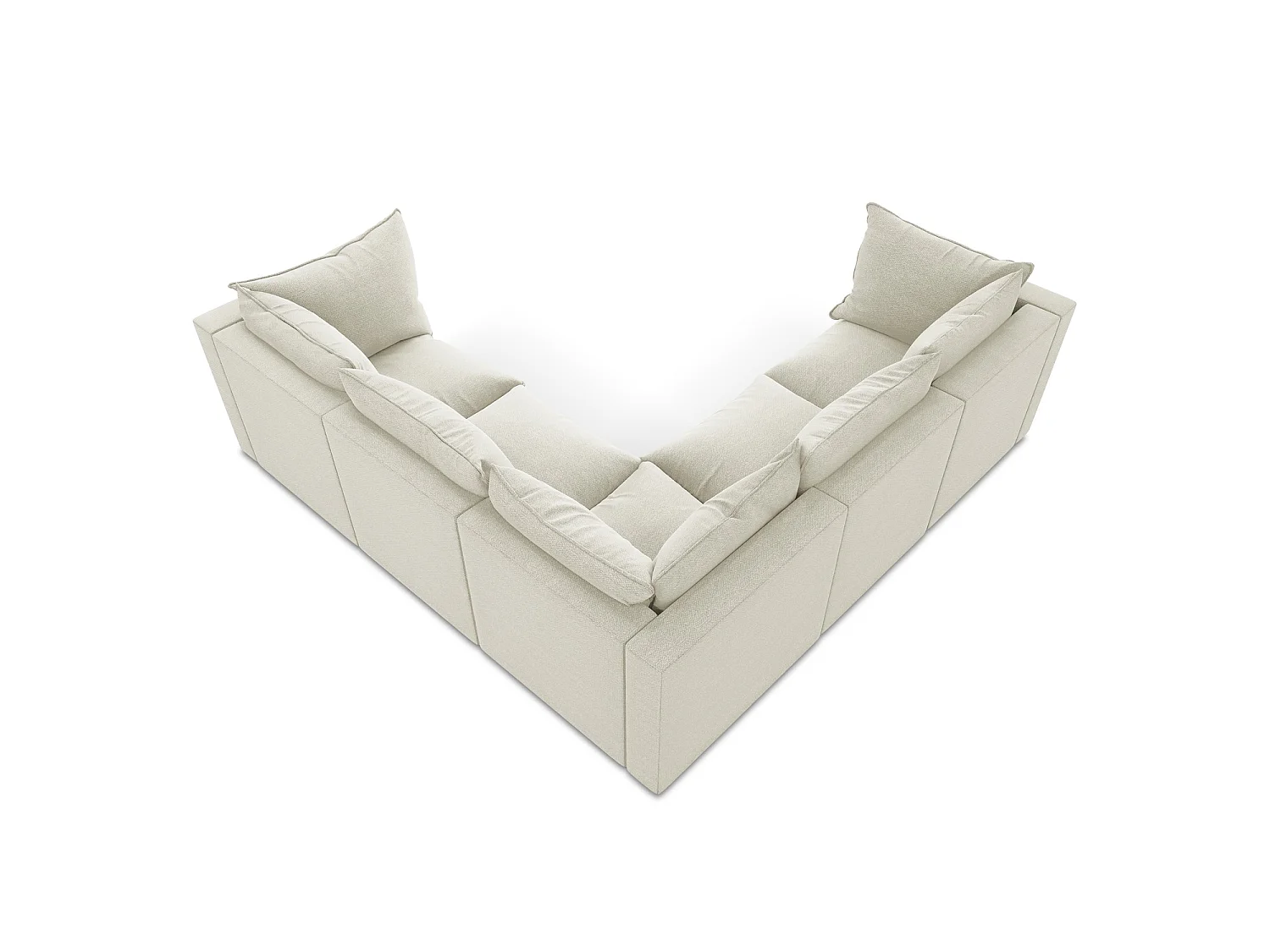 Modulaire hoekbank van zand bouclé - RAVENNA