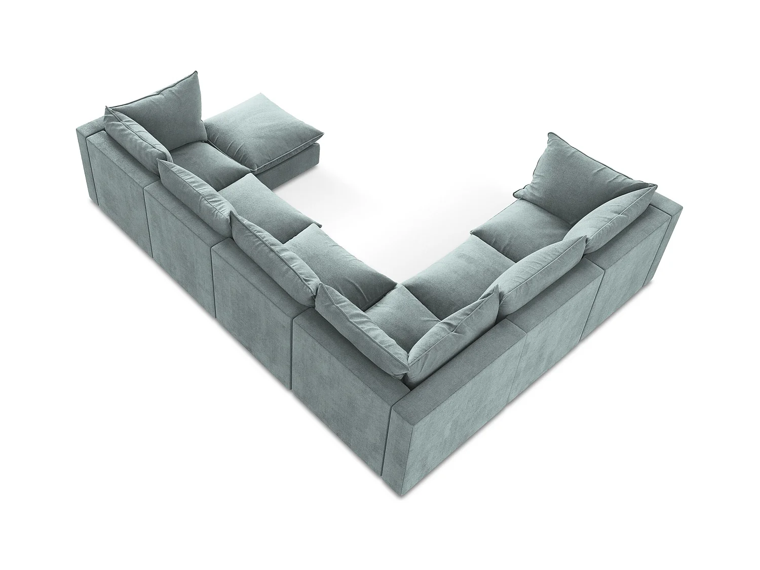 Modulaire panoramische bank van jeans textuurstof - MANAO