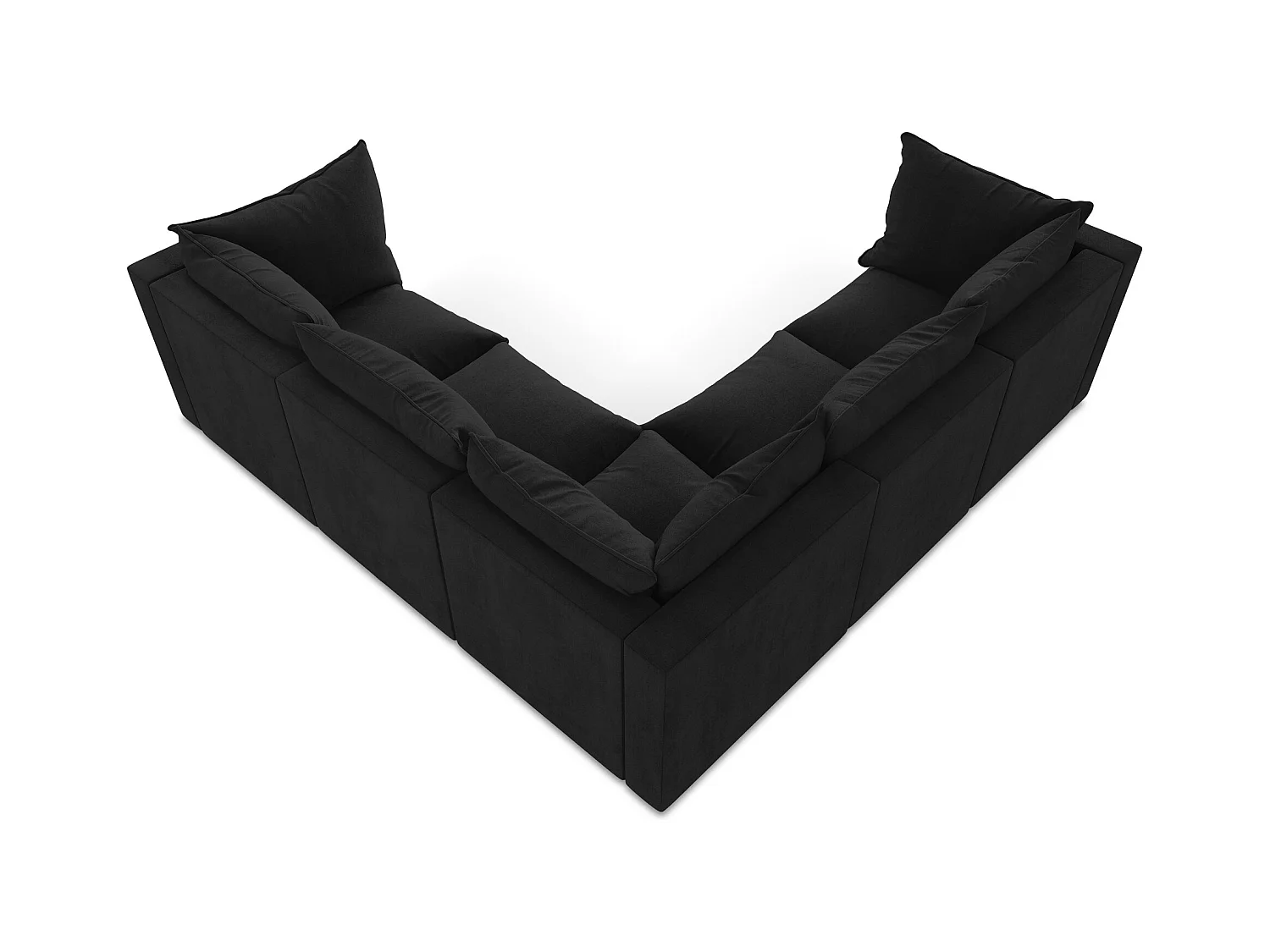 Modulaire hoekbank van zwart textuurstof - MANAO