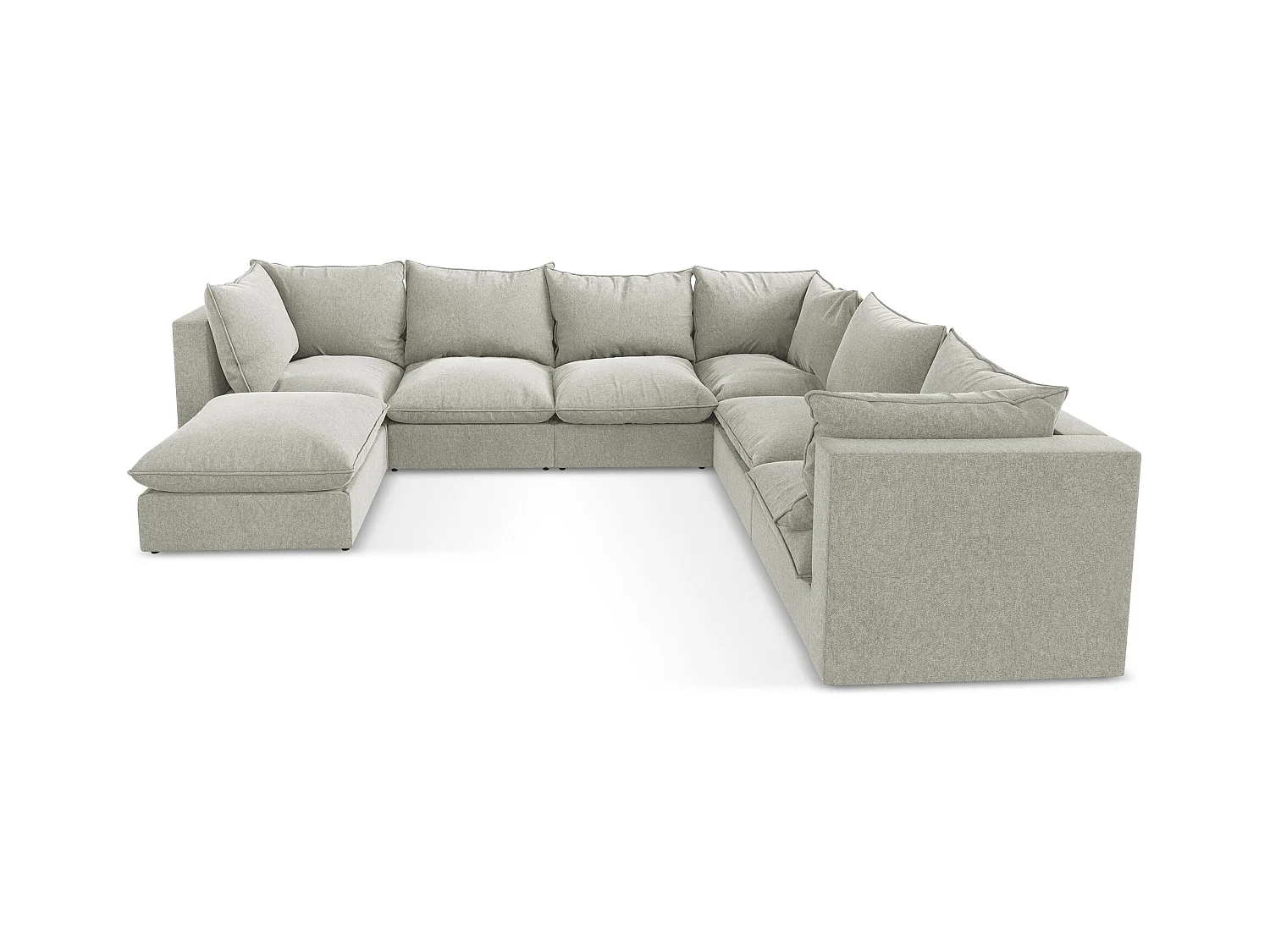 Modulares Wohnlandschaft - / - Samt - Hellgrau - MANAO