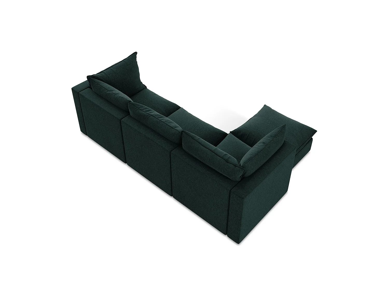 3-Sitzer Modulares Ecksofa - Ecke Links - Samt - Grau Grün - RAVENNA