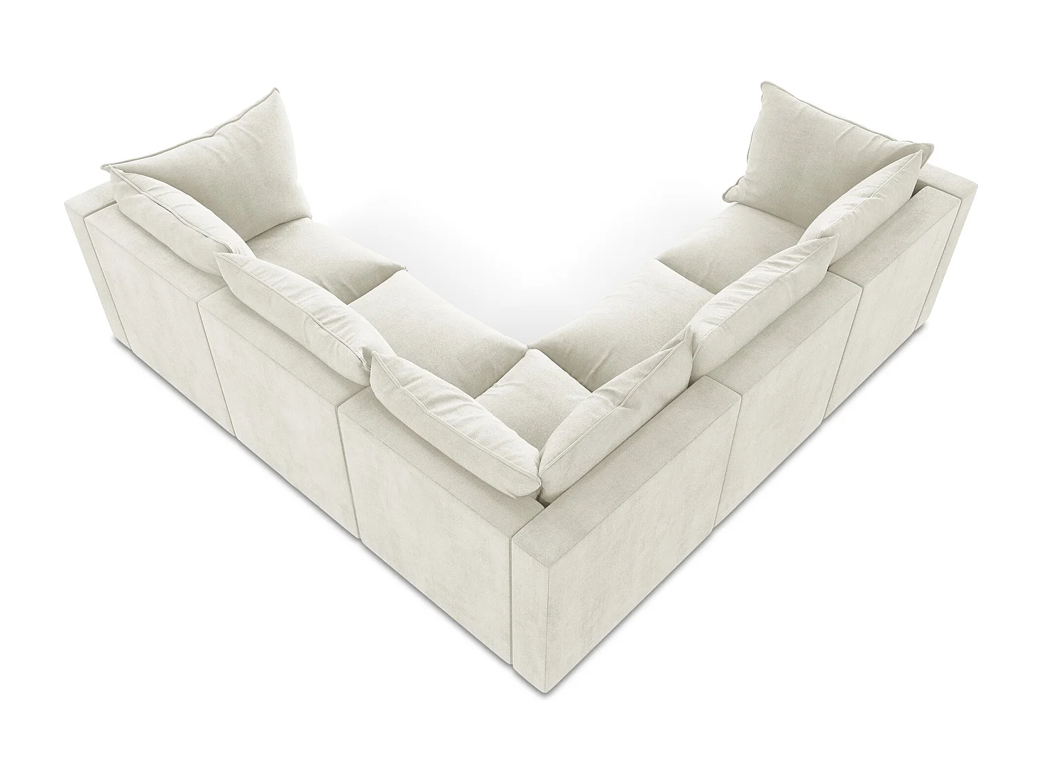 Modulares Ecksofa - - Strukturstoff - Beige - MANAO