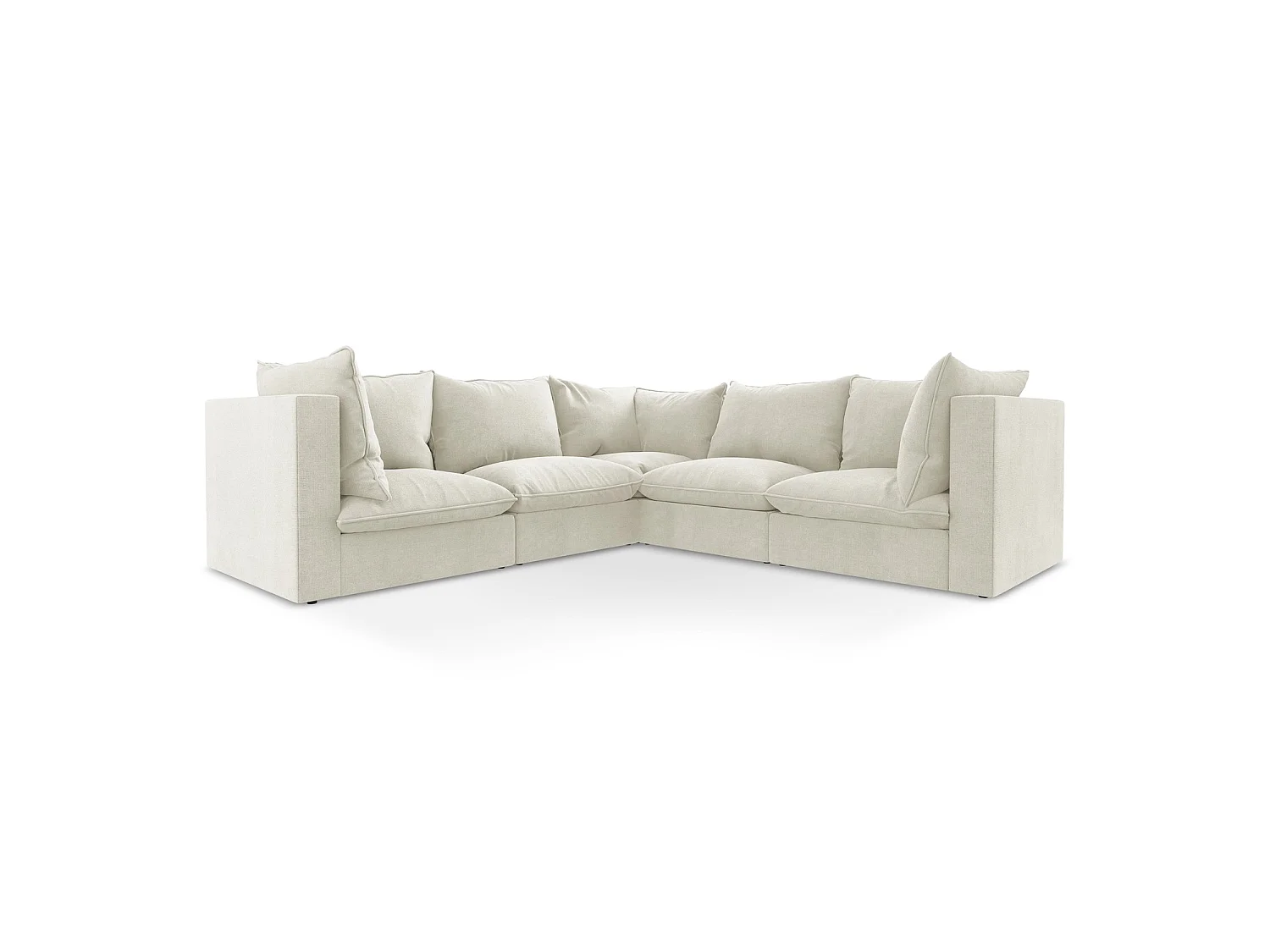 Modulares Ecksofa - - Strukturstoff - Beige - RAVENNA