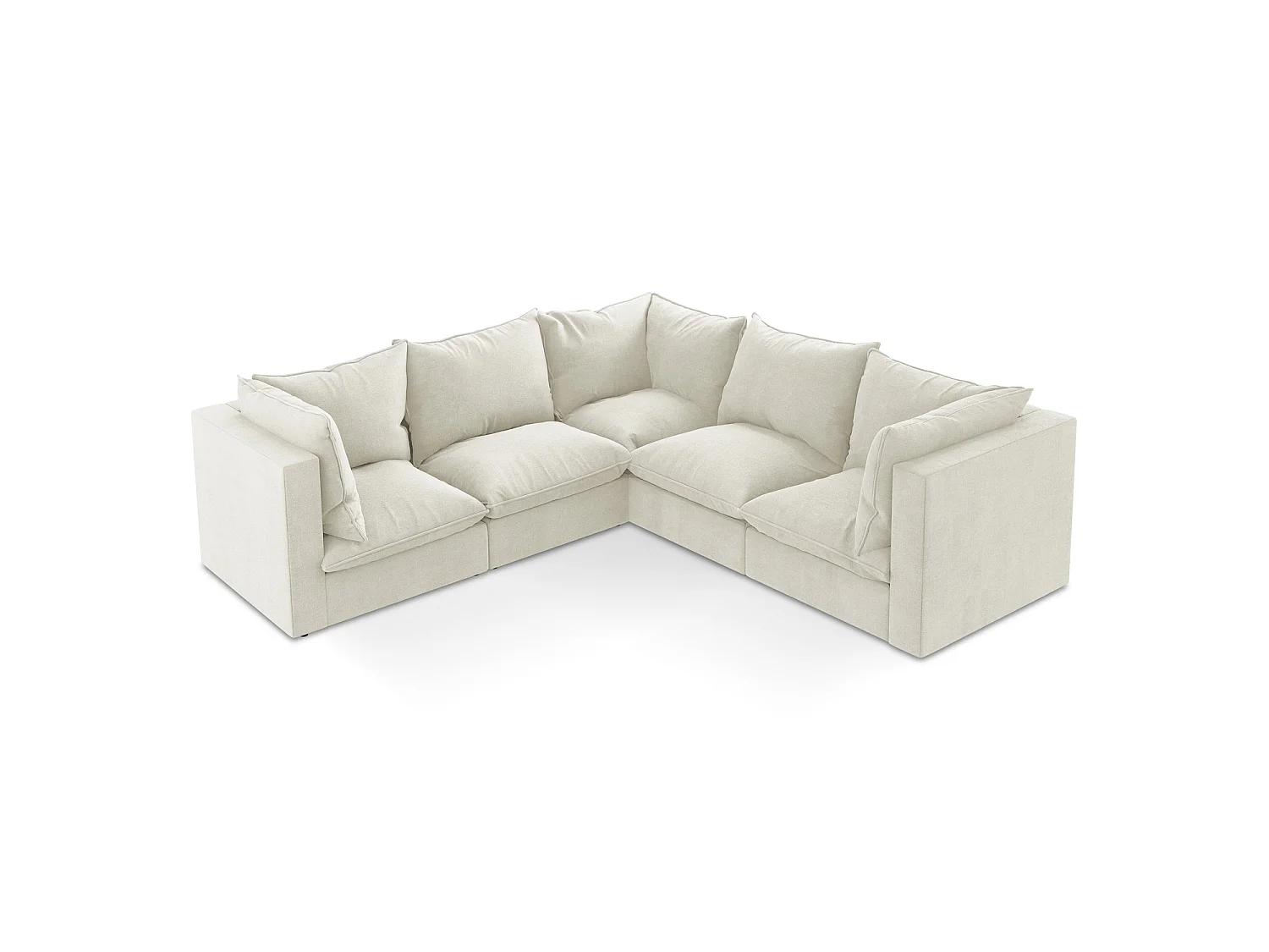 Modulares Ecksofa - - Strukturstoff - Beige - RAVENNA