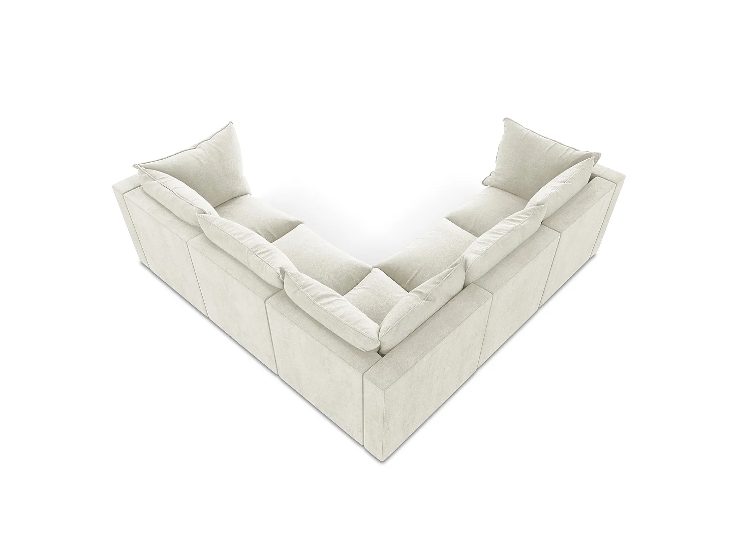 Modulares Ecksofa - - Strukturstoff - Beige - RAVENNA