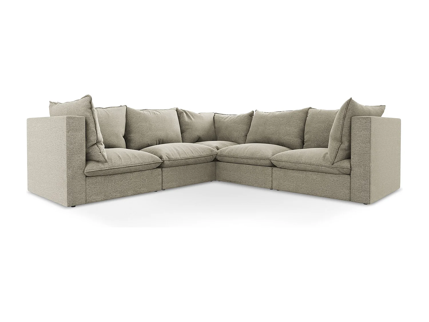 Modulares Ecksofa - - Bouclé - Taupe - MANAO