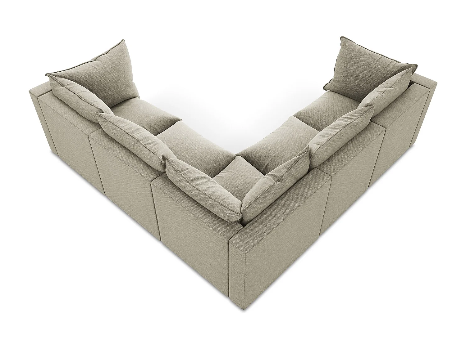 Modulares Ecksofa - - Bouclé - Taupe - MANAO