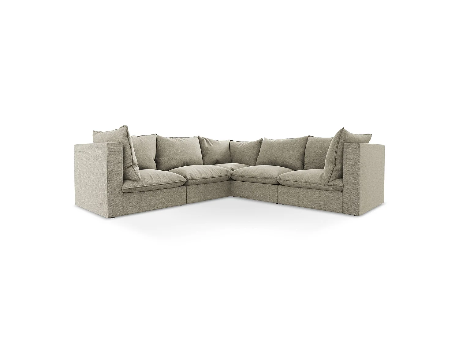 Modulares Ecksofa - - Bouclé - Taupe - RAVENNA