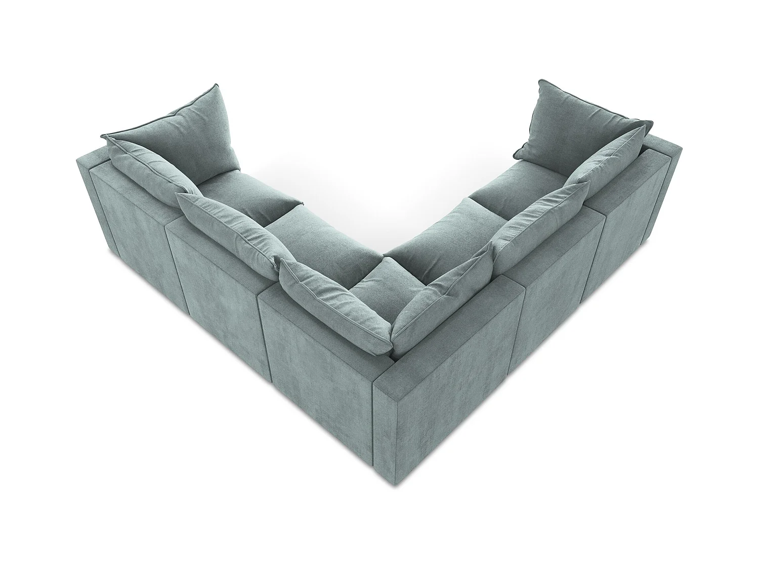 Canapé d'angle 4 places modulaire en tissu texturé - jeans - MANAO