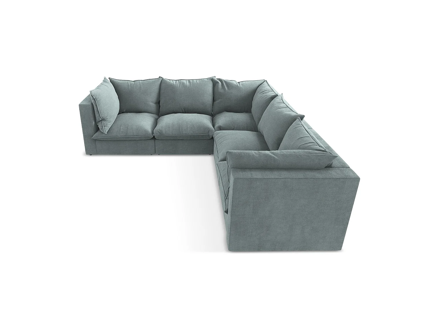 Modulares Ecksofa - - Strukturstoff - Jeans - RAVENNA