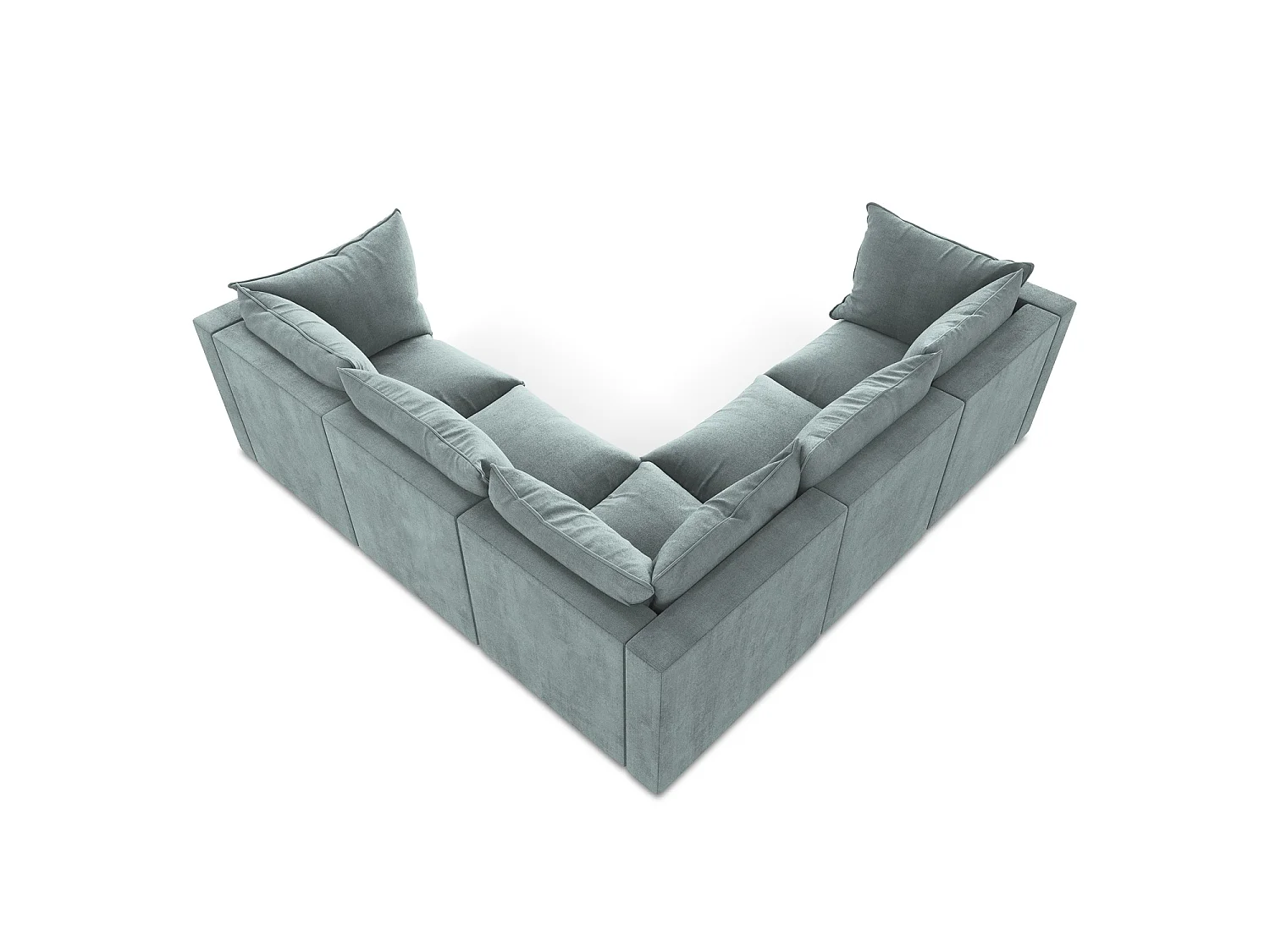 Modulares Ecksofa - - Strukturstoff - Jeans - RAVENNA