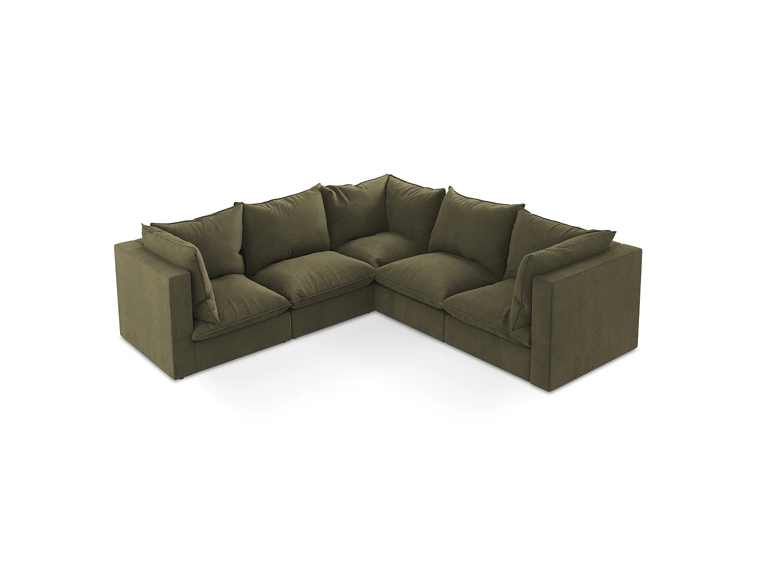 Modulares Ecksofa - - Strukturstoff - Olive - RAVENNA
