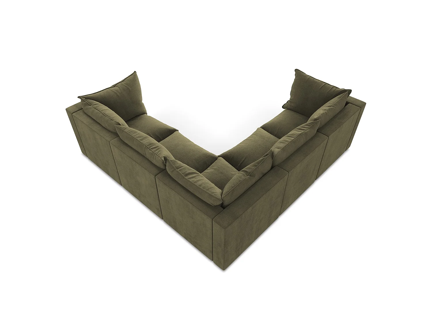 Modulares Ecksofa - - Strukturstoff - Olive - RAVENNA