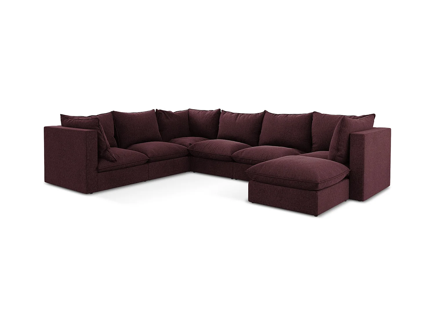 Modulares Wohnlandschaft - / - Samt - Burgund - MANAO