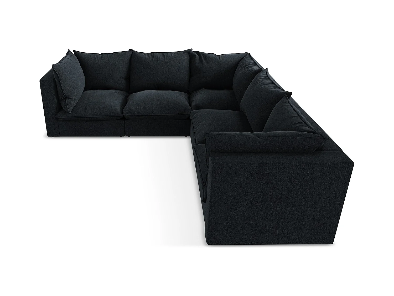 Modulares Ecksofa - - Samt - Königsblau - MANAO