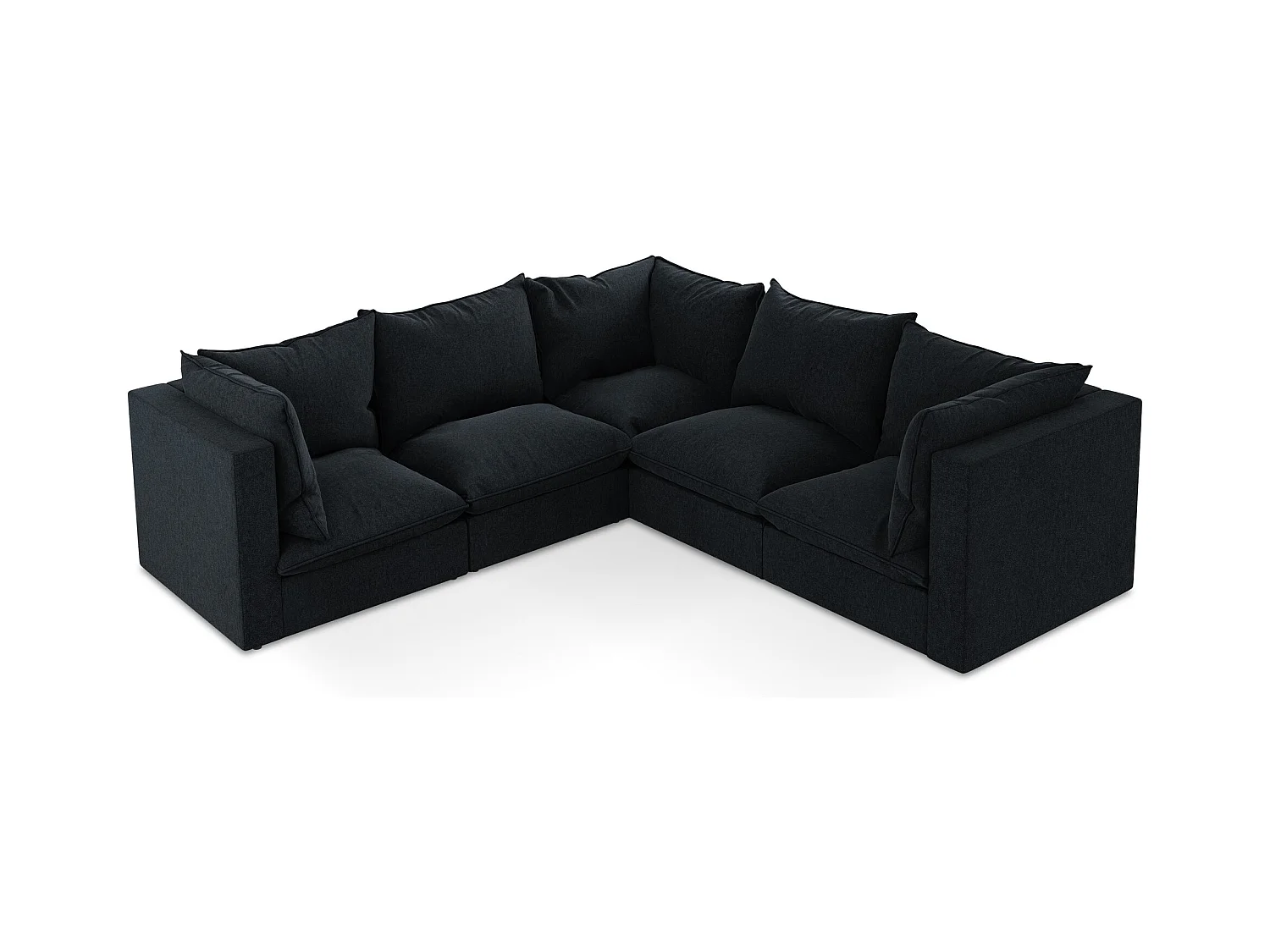Modulares Ecksofa - - Samt - Königsblau - MANAO