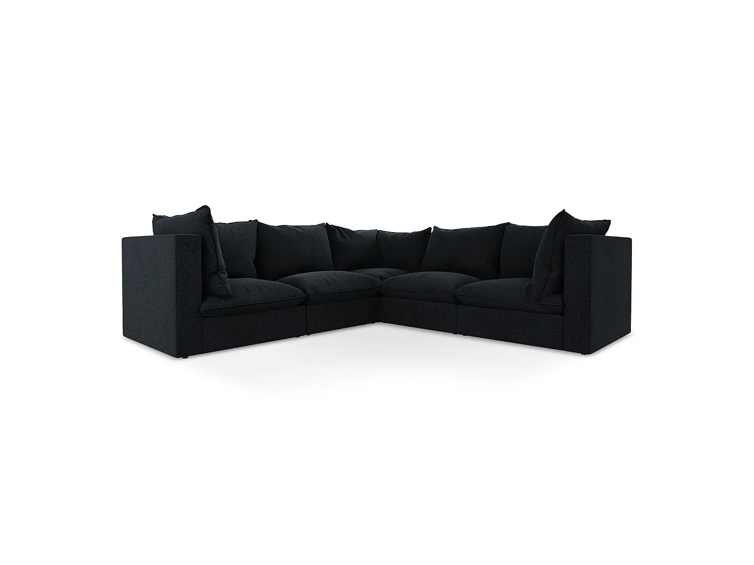 Modulares Ecksofa - - Samt - Königsblau - RAVENNA