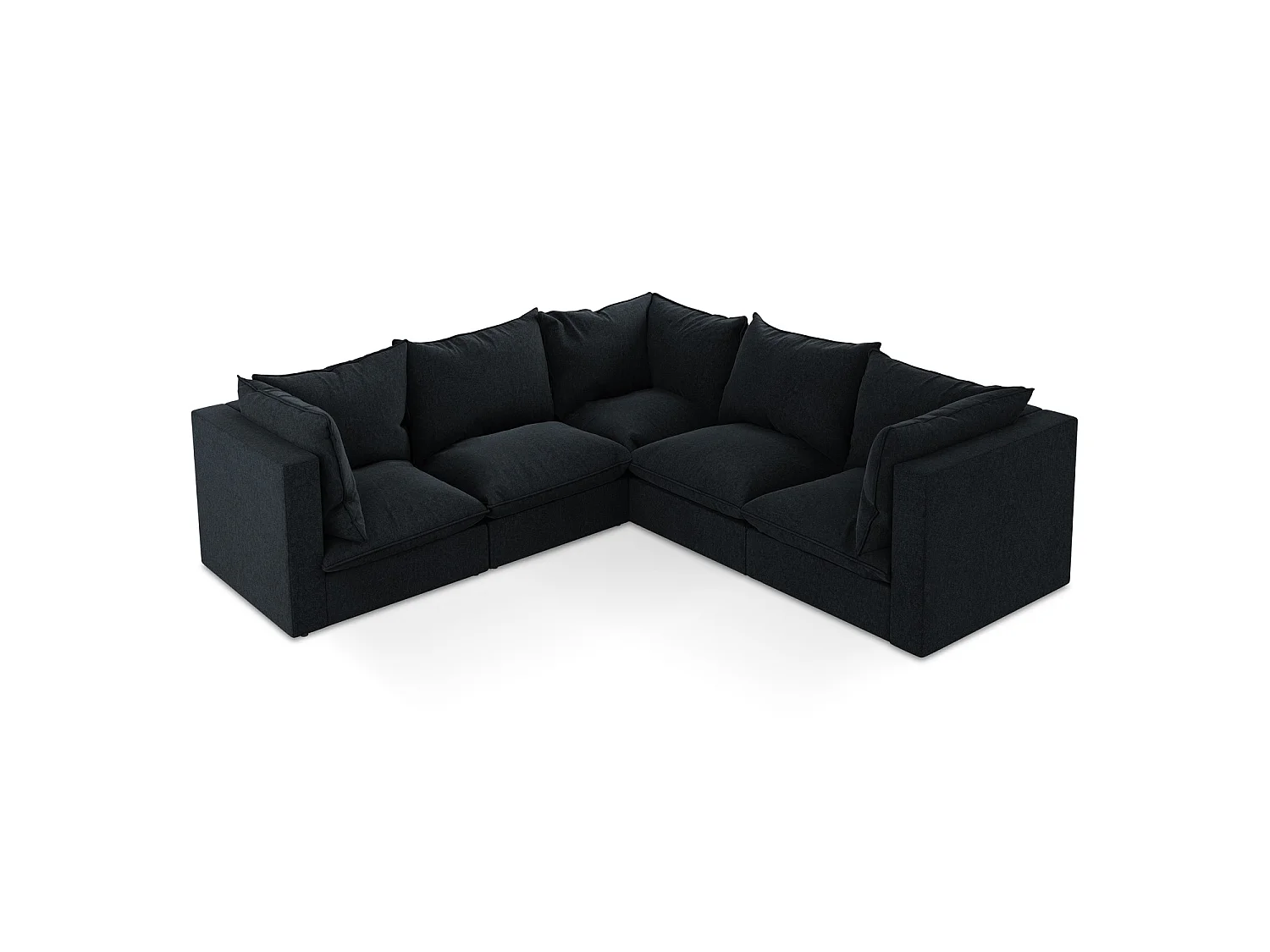 Modulares Ecksofa - - Samt - Königsblau - RAVENNA