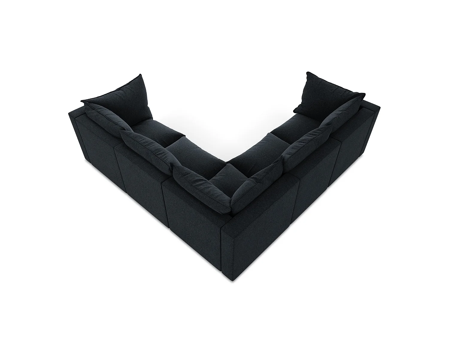 Modulares Ecksofa - - Samt - Königsblau - RAVENNA