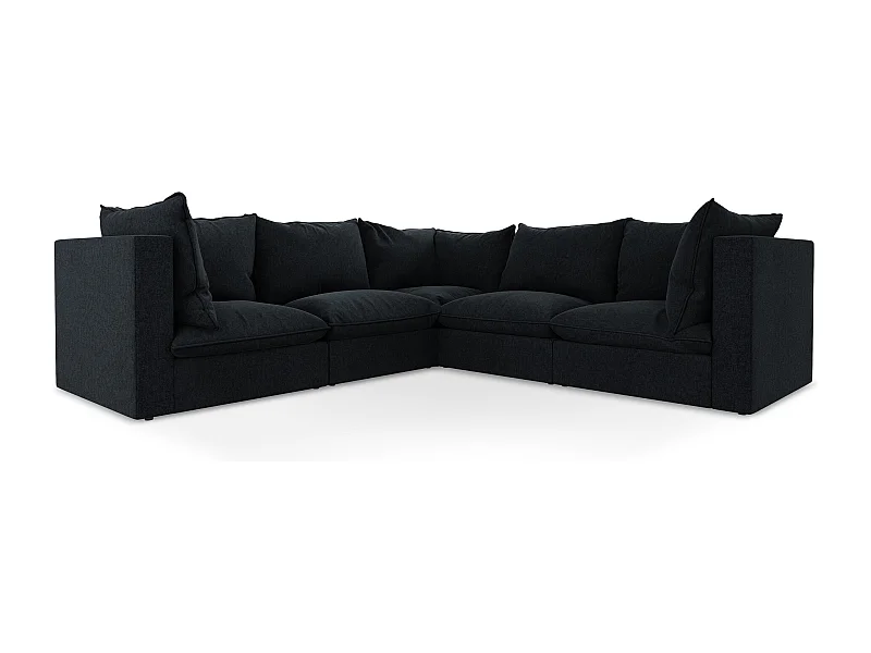 Modulares Ecksofa - - Samt - Königsblau - MANAO