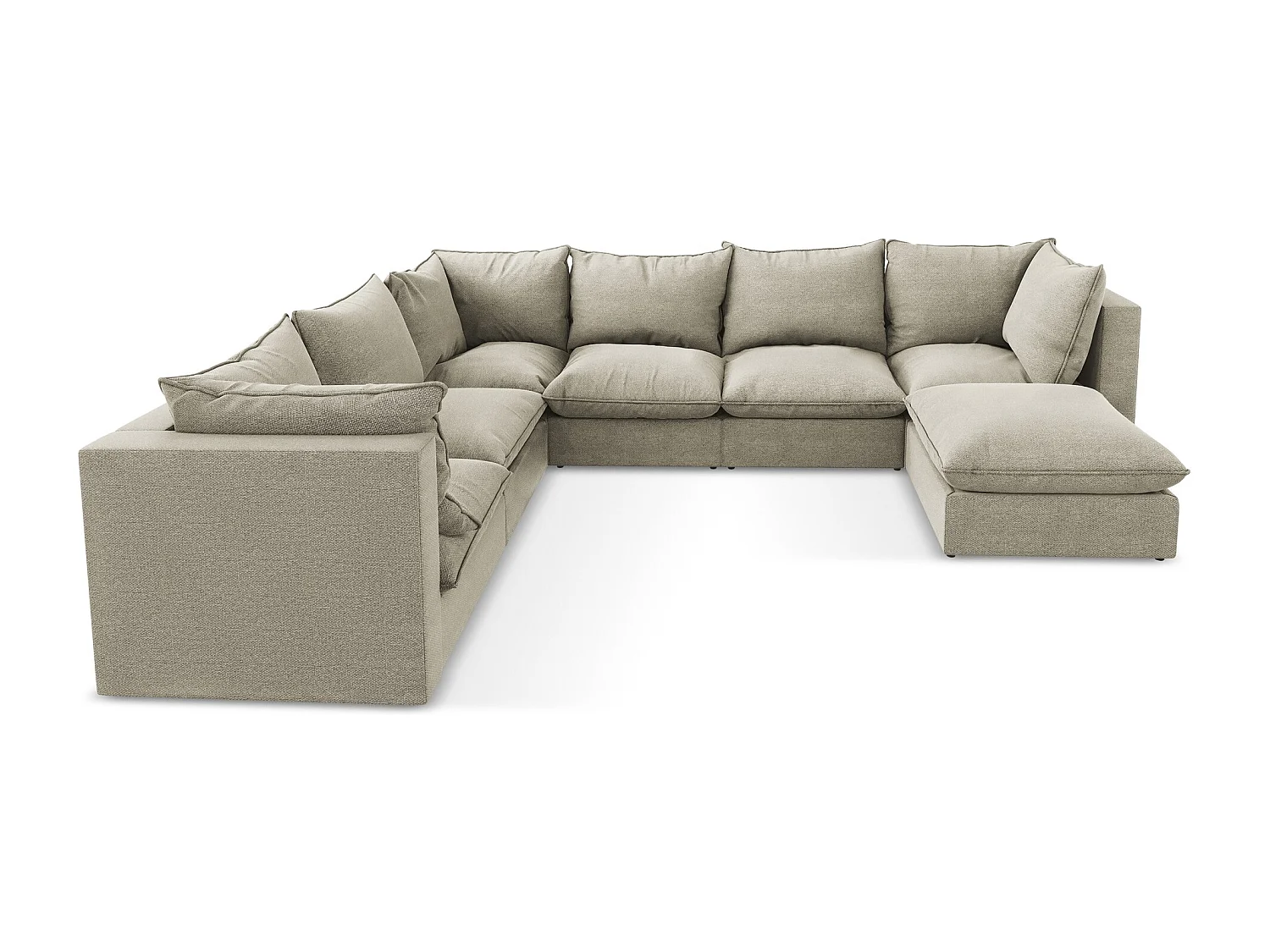 Sofa modułowa panoramiczna - z tkaniny bouclé - kreci - MANAO
