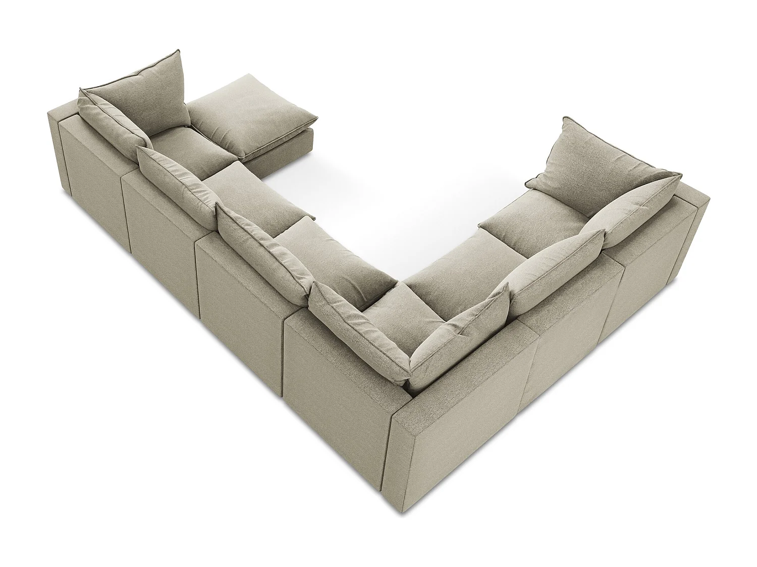 Sofa modułowa panoramiczna - z tkaniny bouclé - kreci - MANAO