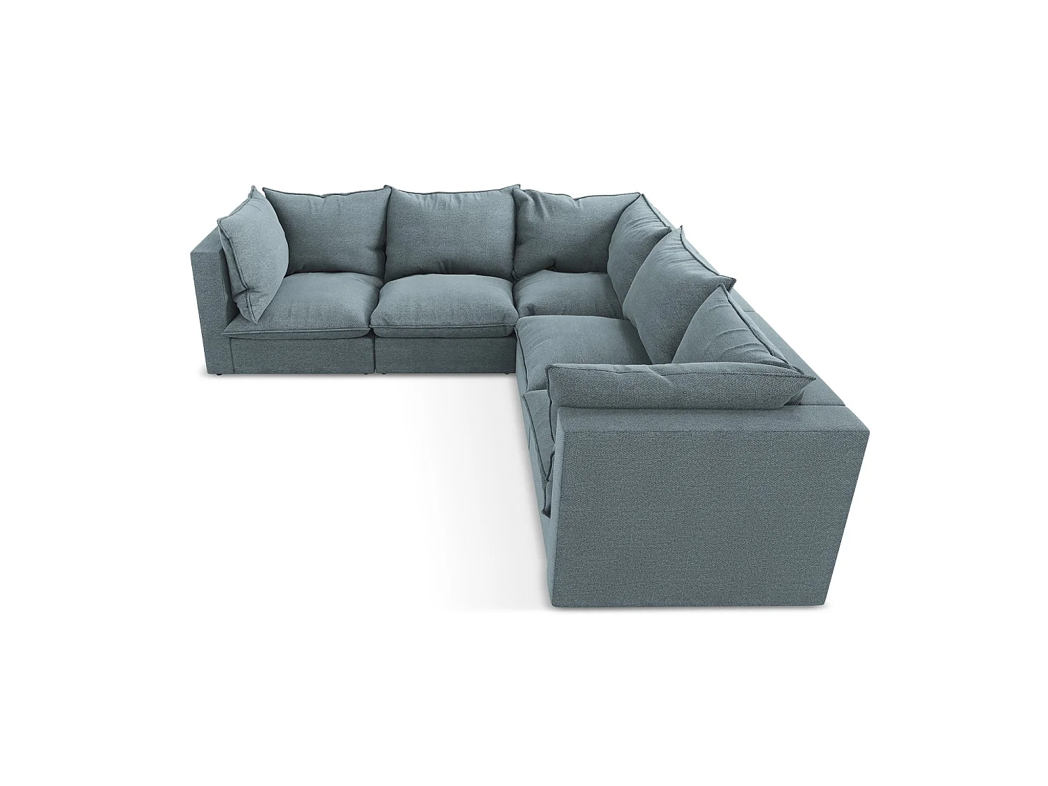 Modulaire hoekbank van jeans bouclé - RAVENNA