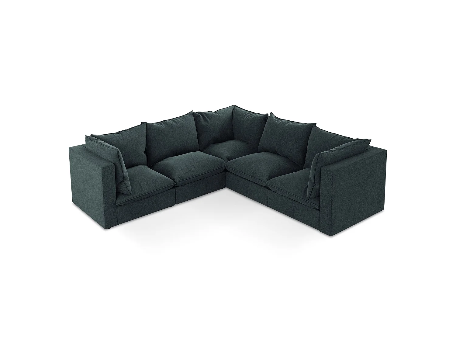 Modulaire hoekbank van marien velours - RAVENNA