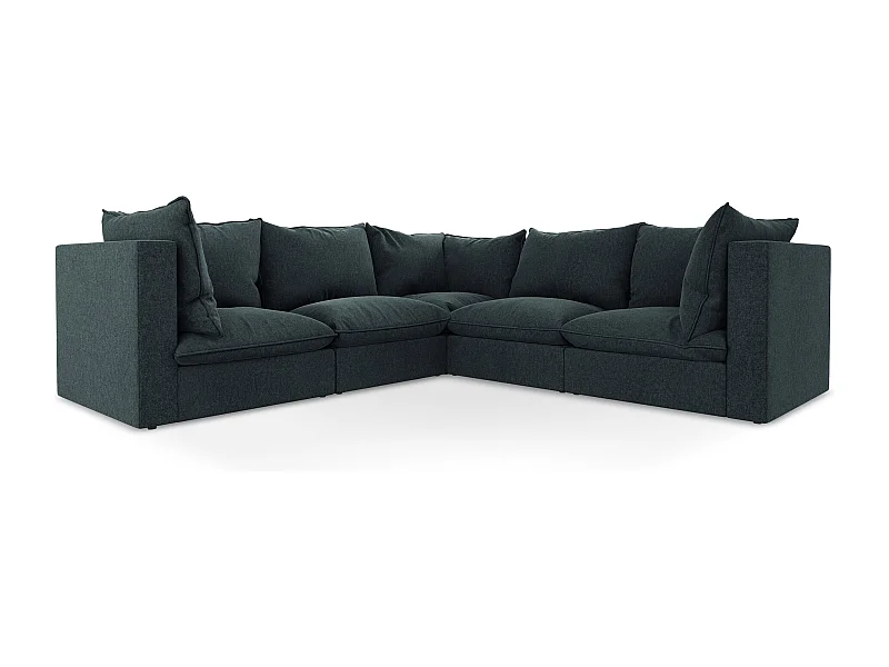 Modułowy narożnik - z tkaniny welwetowej - morski - MANAO