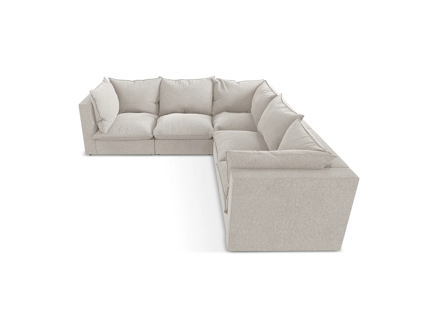 Modulares Ecksofa - - Samt - Hell beige - RAVENNA