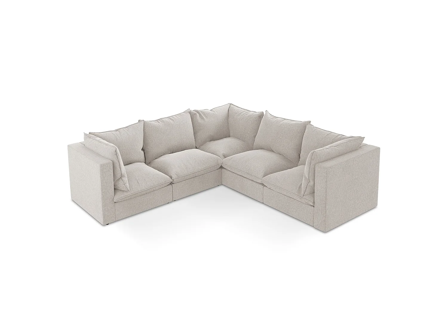 Modulares Ecksofa - - Samt - Hell beige - RAVENNA