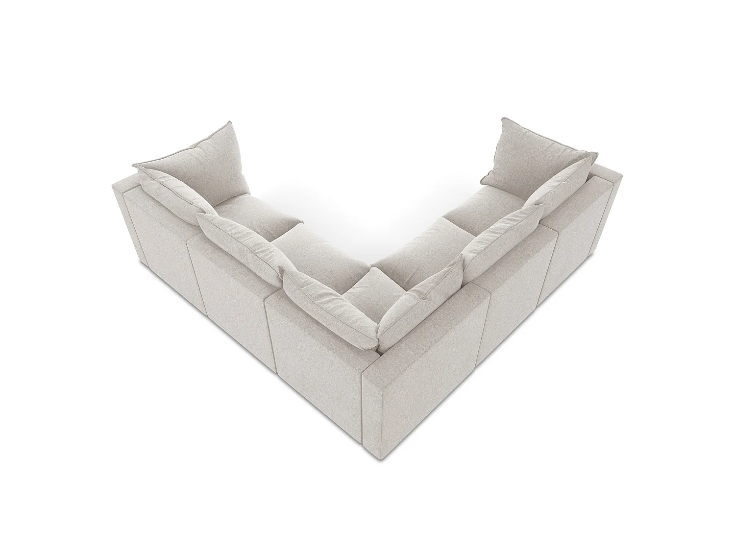 Modulares Ecksofa - - Samt - Hell beige - RAVENNA