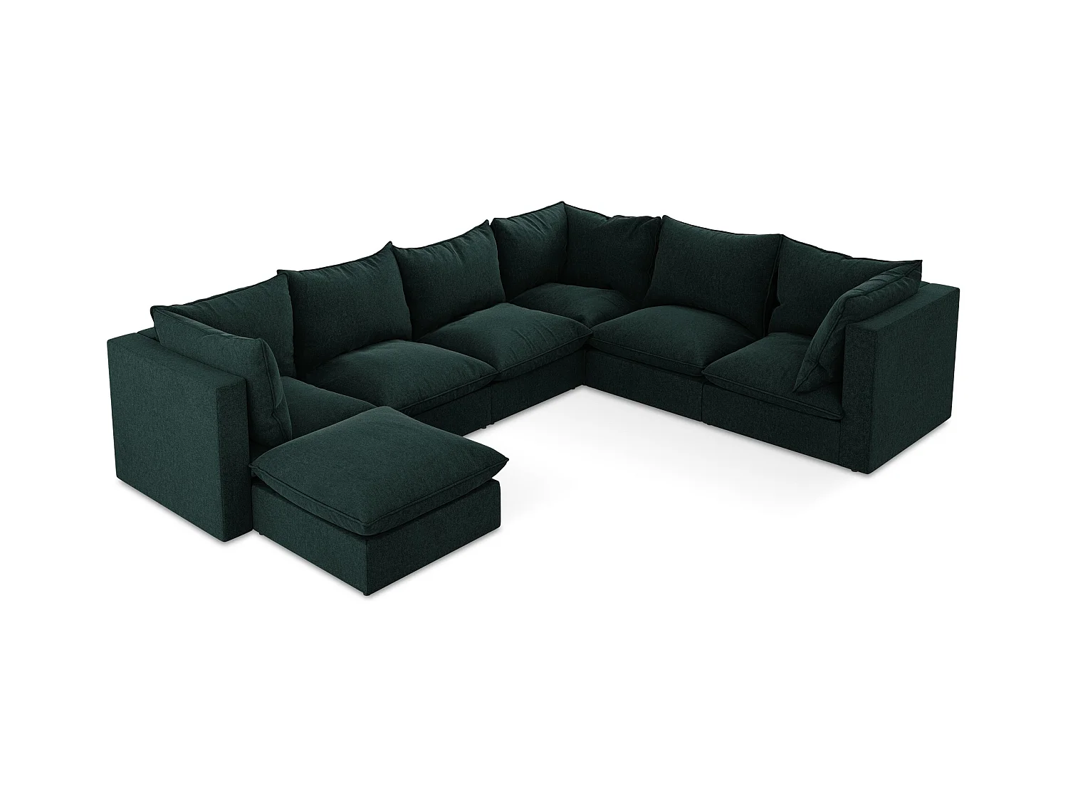 Modulares Wohnlandschaft - / - Samt - Grau Grün - MANAO