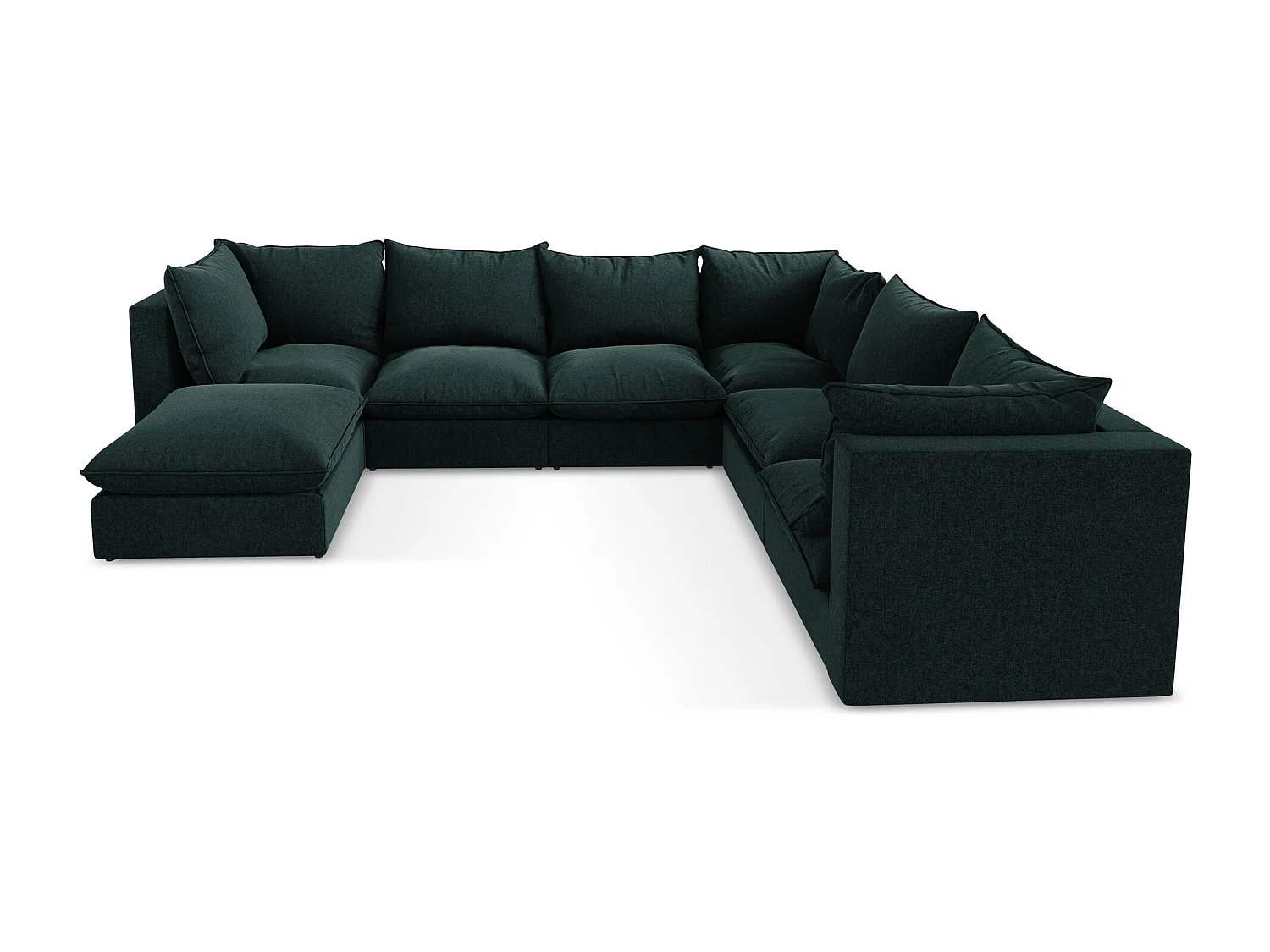 Modulares Wohnlandschaft - / - Samt - Grau Grün - MANAO