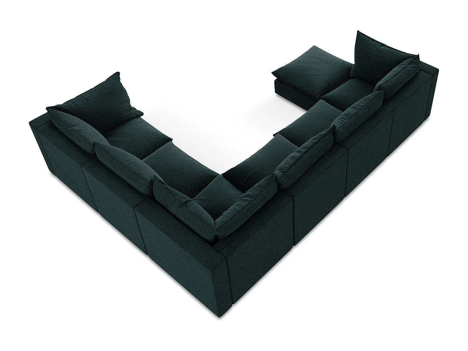 Modulares Wohnlandschaft - / - Samt - Grau Grün - MANAO